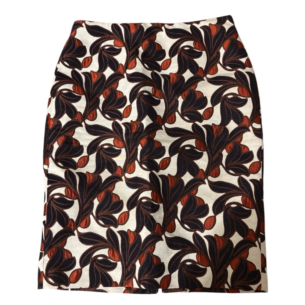 Ann Taylor Brown and Orange Knee-length Pencil Skirt for Work